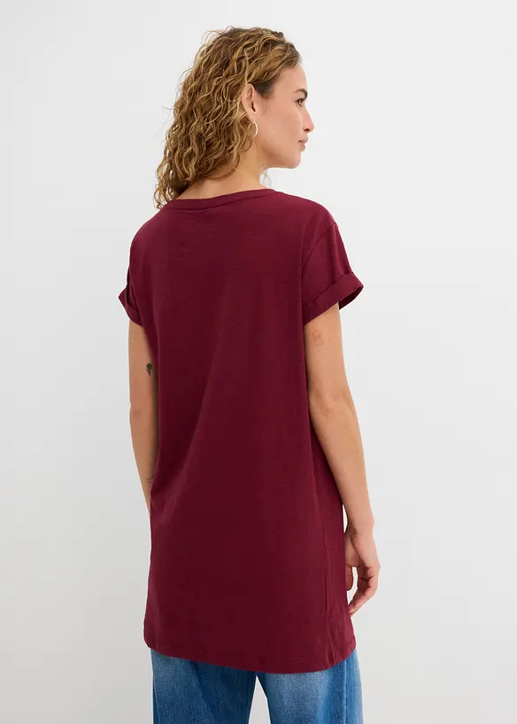 Boxy-Longshirt mit kurzen Ärmeln in rot von hinten (im Anschnitt) - bonprix Boxy-Longshirt mit kurzen Ärmeln in rot von hinten (im Anschnitt) - bonprix