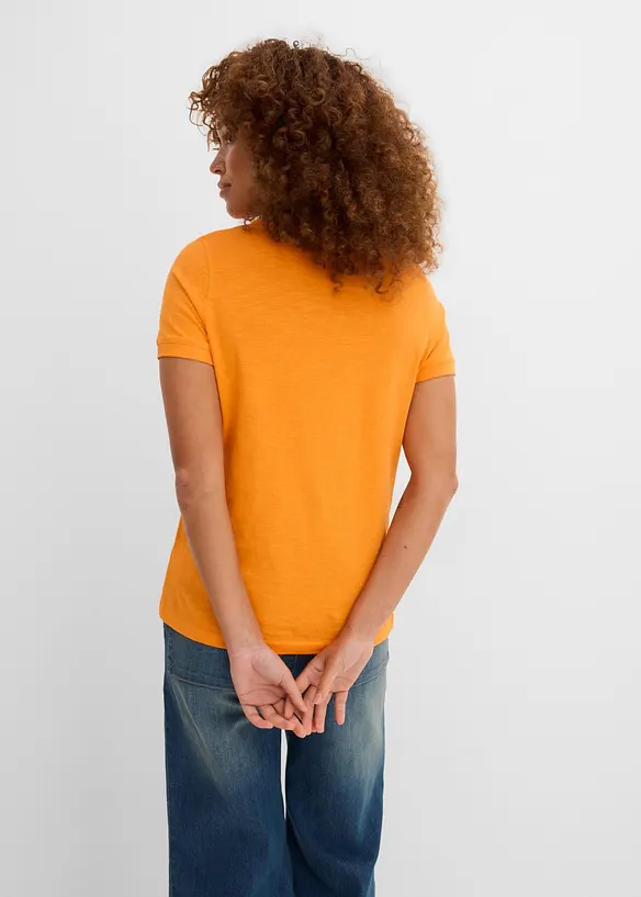 T-Shirt aus reiner Baumwolle in orange von hinten (im Anschnitt) - bonprix