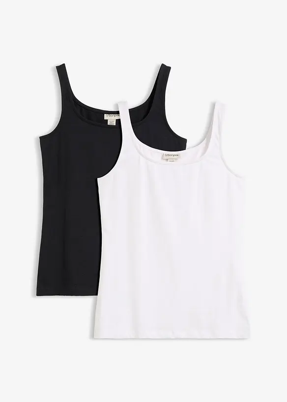 Top (2er Pack) in weiß von vorne - bonprix Top (2er Pack) in weiß von vorne - bonprix