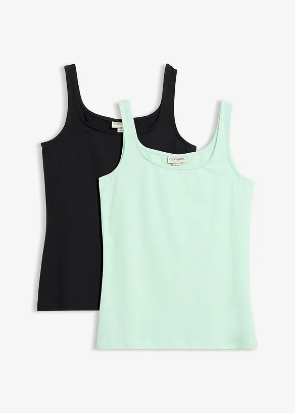 Top (2er Pack) in grün von vorne - bonprix Top (2er Pack) in grün von vorne - bonprix