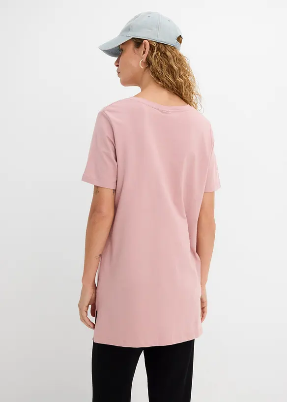 Longshirt mit V-Ausschnitt (2er Pack) in schwarz von hinten (im Anschnitt) - bonprix