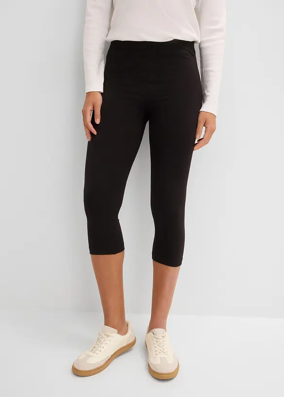 Capri-Leggings (2er-Pack) in schwarz von vorne - bonprix Capri-Leggings (2er-Pack) in schwarz von vorne - bonprix