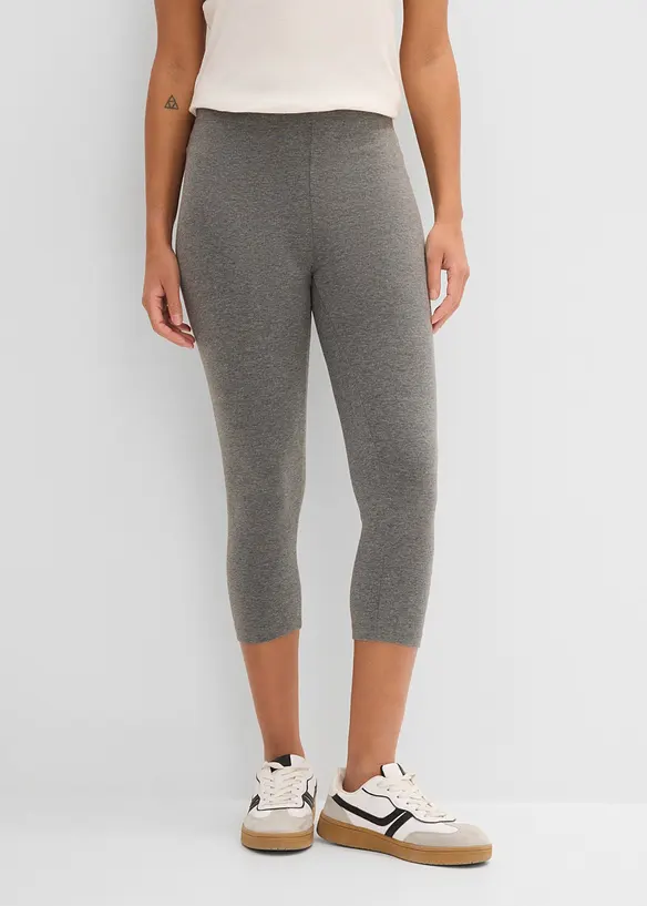 Capri-Leggings (2er-Pack) in grau von vorne - bonprix