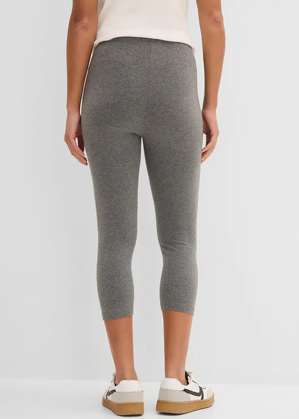 Capri-Leggings (2er-Pack) in grau von hinten - bonprix