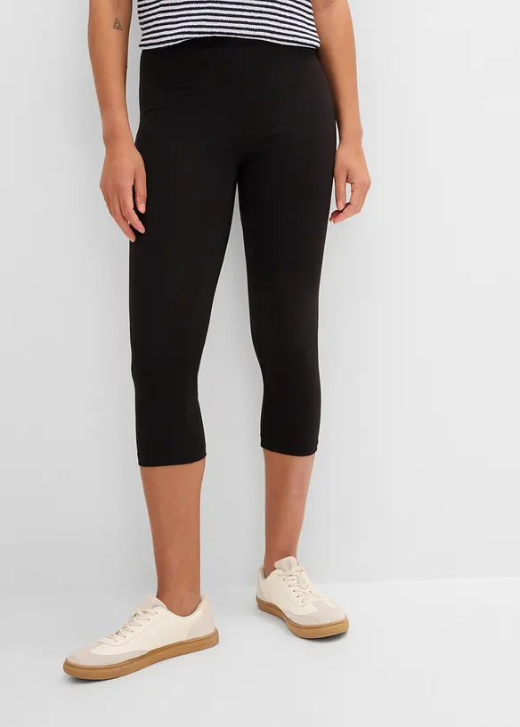 Capri-Leggings (2er-Pack) in weiß von vorne - bonprix