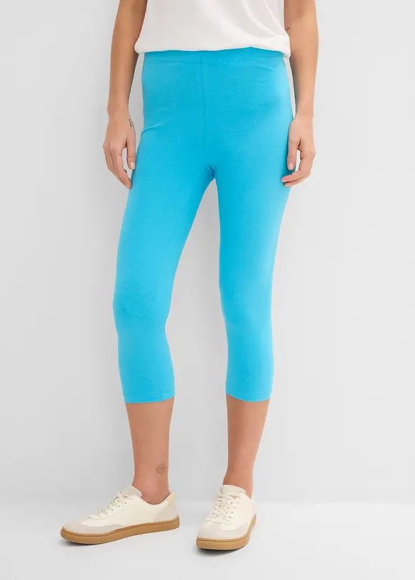 Capri-Leggings (2er-Pack) in blau von vorne - bonprix