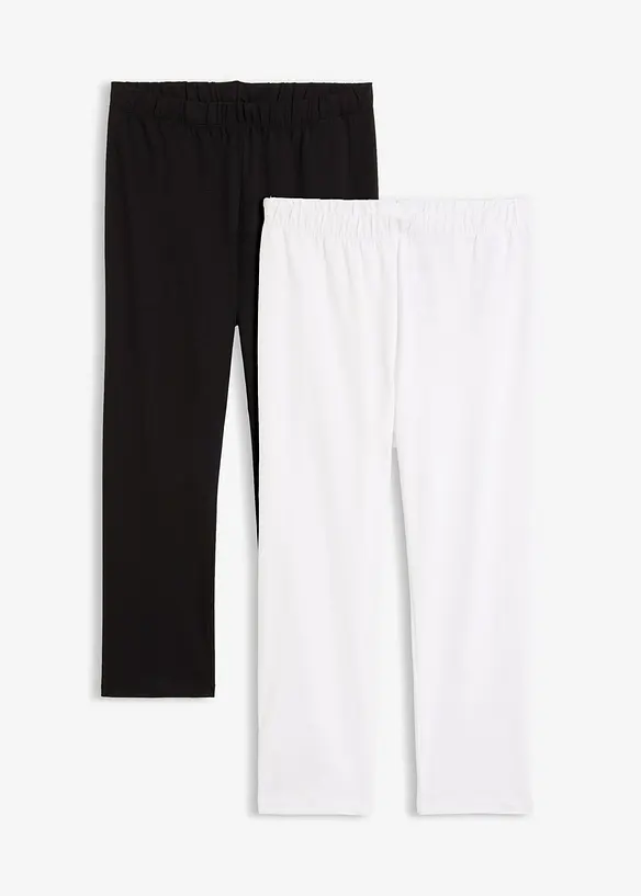 Capri-Leggings (2er-Pack) in weiß von vorne - bonprix