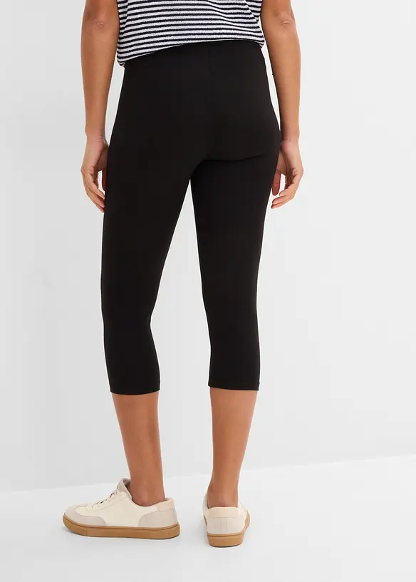 Capri-Leggings (2er-Pack) in weiß von hinten - bonprix