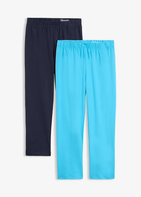 Capri-Leggings (2er-Pack) in blau von vorne - bonprix