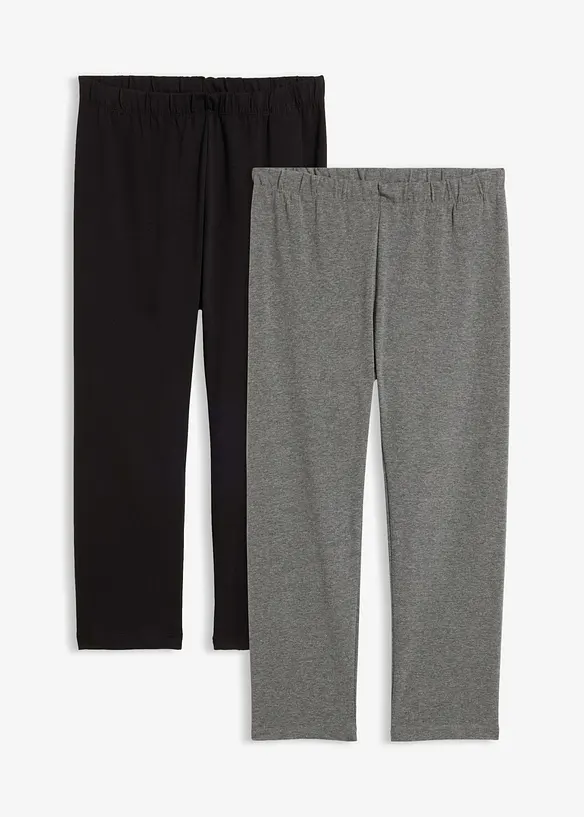 Capri-Leggings (2er-Pack) in grau von vorne - bonprix