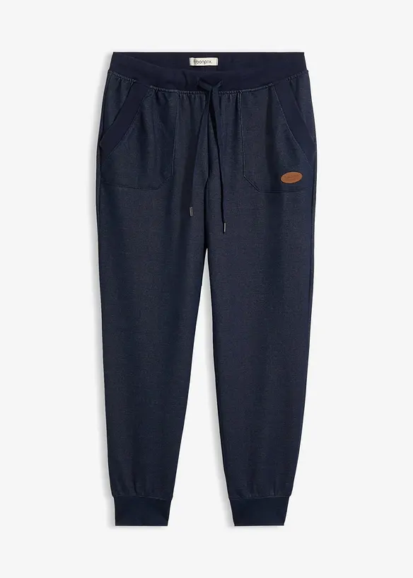7/8-Sweathose in Jeansoptik in blau von vorne - bonprix 7/8-Sweathose in Jeansoptik in blau von vorne - bonprix