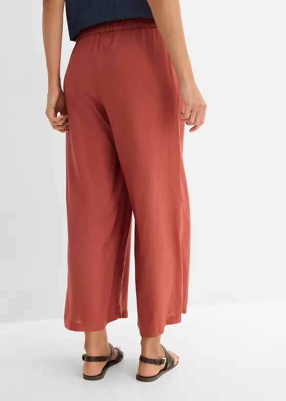 Weite Culotte aus fließender Viskose in rot von hinten - bonprix Weite Culotte aus fließender Viskose in rot von hinten - bonprix