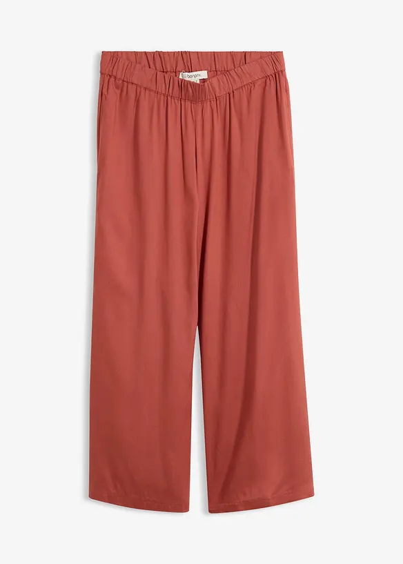 Weite Culotte aus fließender Viskose in rot von vorne - bonprix Weite Culotte aus fließender Viskose in rot von vorne - bonprix