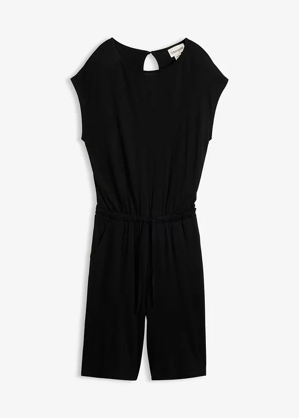 Overall aus softer Viskose-Mischung in schwarz von vorne - bonprix