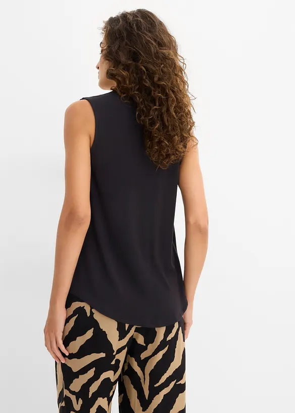 Top aus softem Viskose-Mix in schwarz von hinten (im Anschnitt) - bonprix