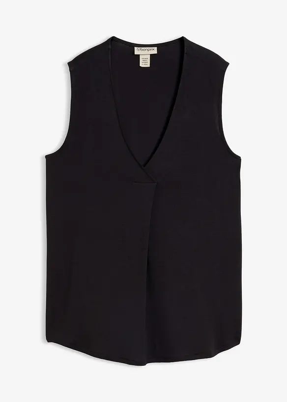 Top aus softem Viskose-Mix in schwarz von vorne - bonprix