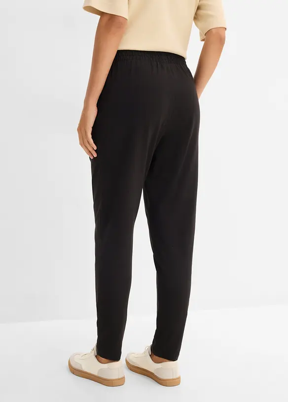 Jerseyhose aus Baumwoll-Mix in schwarz von hinten - bonprix