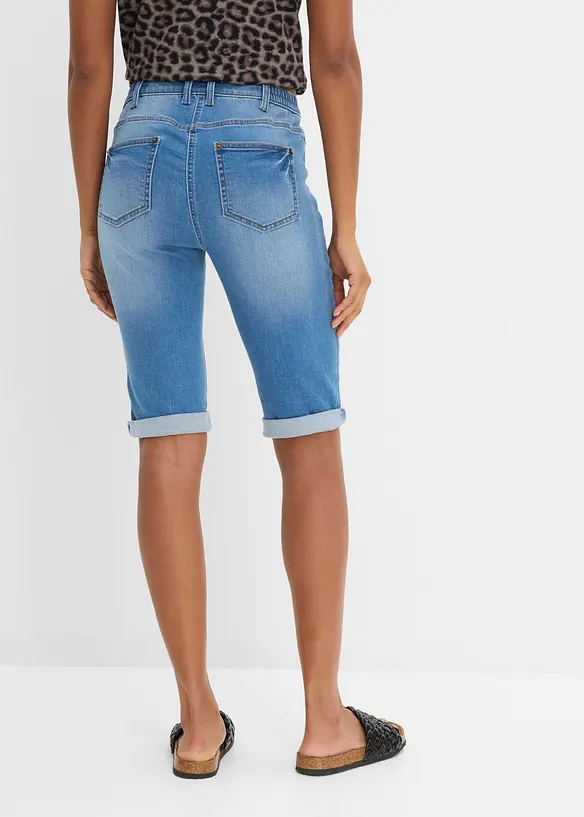 Jeans Bermuda Mid Waist, Bequembund in blau von hinten - bonprix Jeans Bermuda Mid Waist, Bequembund in blau von hinten - bonprix