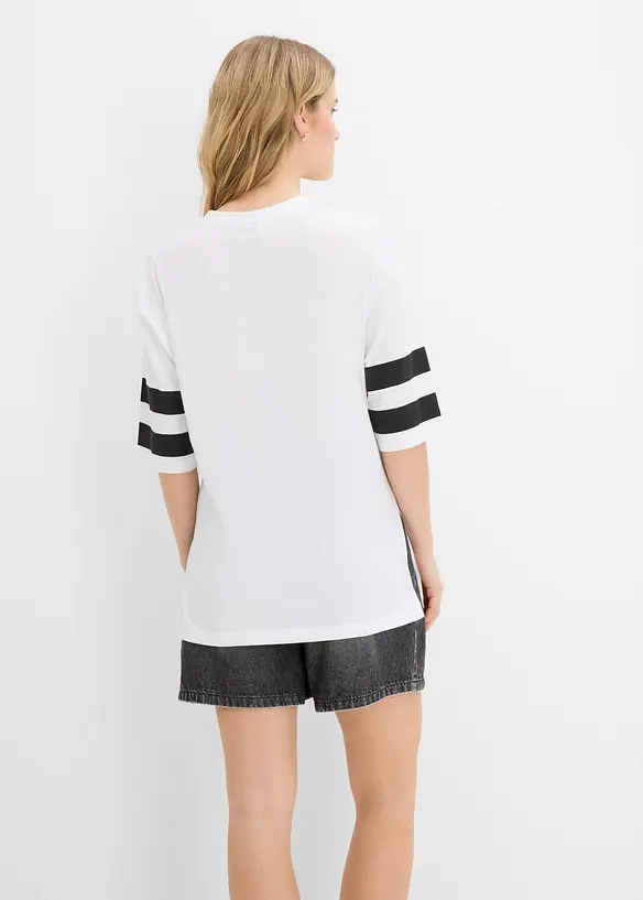 Lockeres Shirt aus reiner Bio-Baumwolle in weiß von hinten (im Anschnitt) - bonprix
