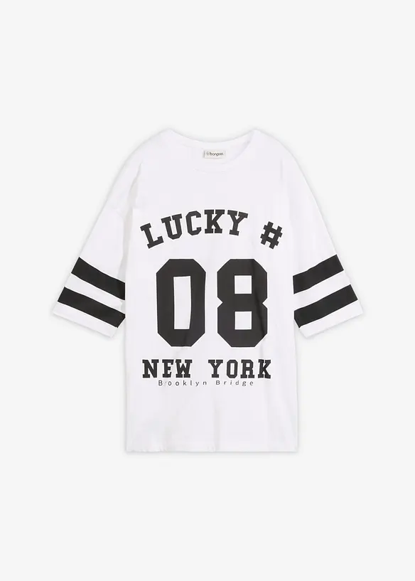 Lockeres Shirt aus reiner Bio-Baumwolle in weiß von vorne - bonprix