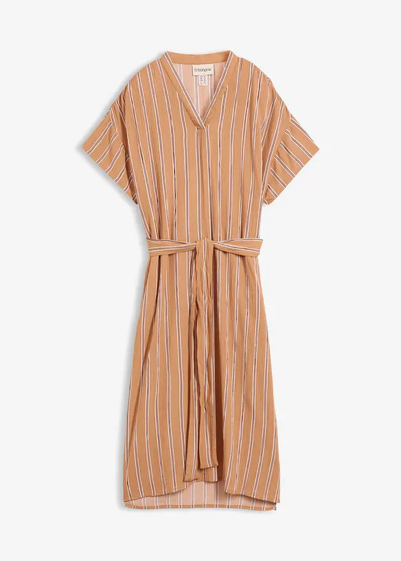 Kaftan-Kleid aus softer Viskose in beige von vorne - bonprix Kaftan-Kleid aus softer Viskose in beige von vorne - bonprix