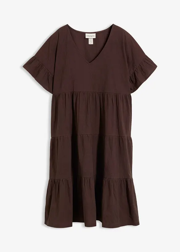 Tunika-Kleid aus reiner Baumwolle in braun von vorne - bonprix Tunika-Kleid aus reiner Baumwolle in braun von vorne - bonprix