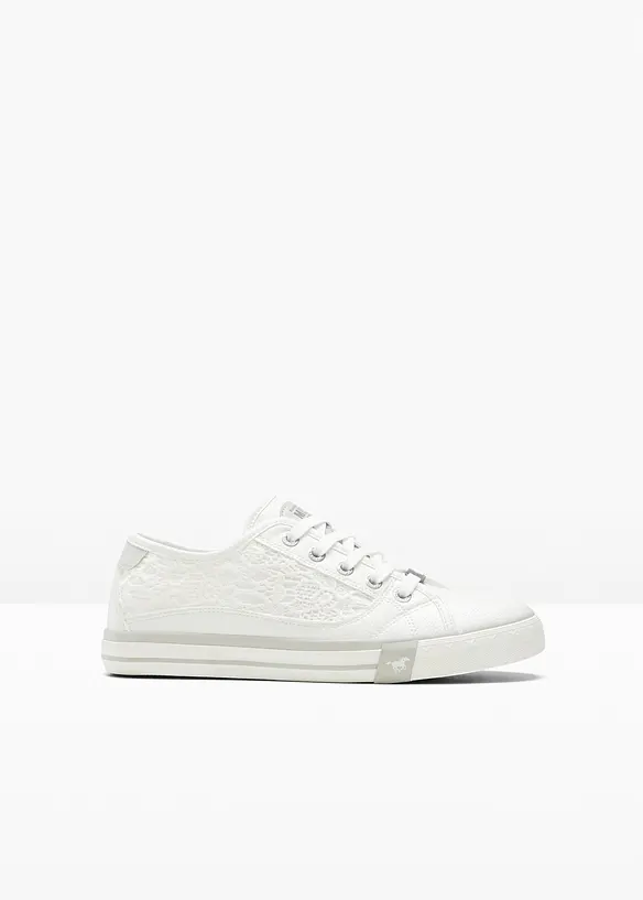 Mustang Sneaker mit Spitze in weiß von vorne - Mustang
