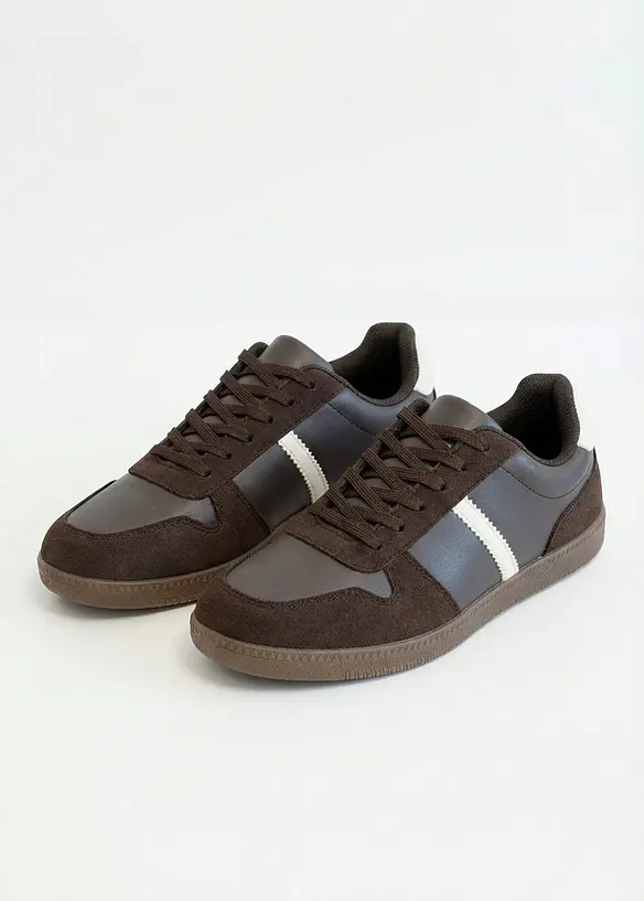 Sneaker im Retrolook in braun - bonprix