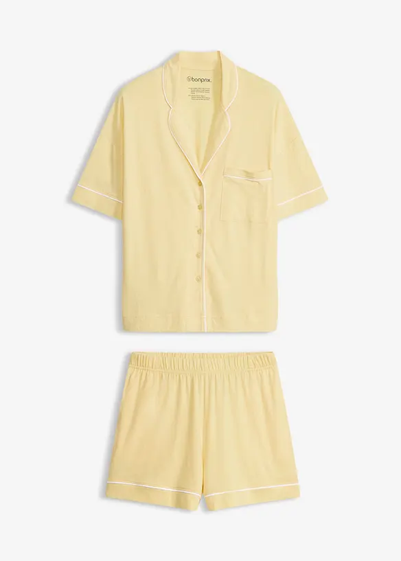 Shorty aus softem Viskose-Mix in gelb von vorne - bonprix