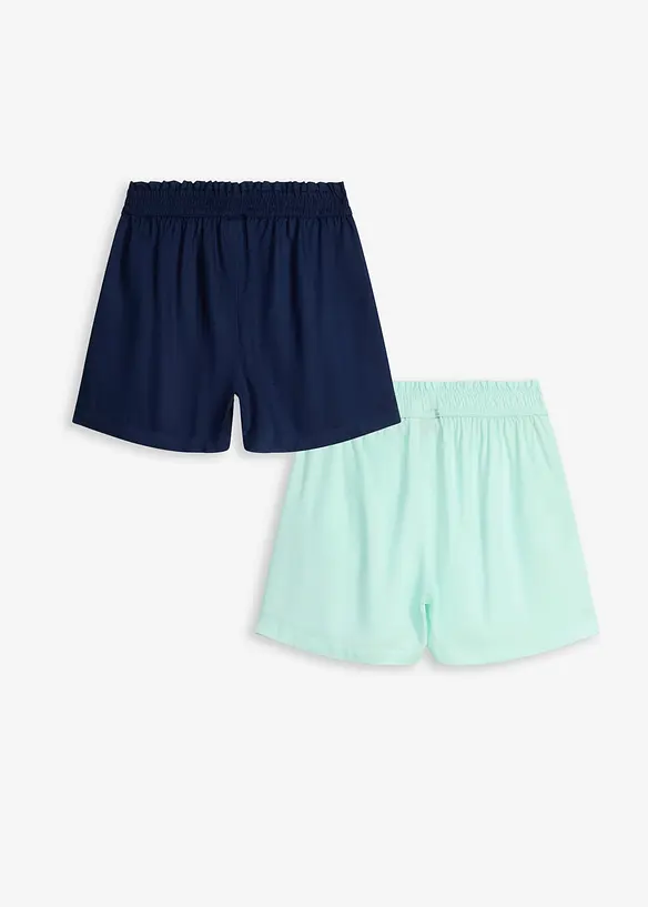 Schlupf-Shorts aus softer Viskose (2er Pack) in grün von hinten - bonprix
