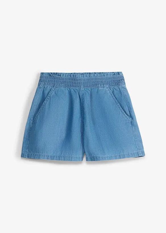 Schlupf-Shorts aus reiner Bio-Baumwolle in blau von vorne - bonprix