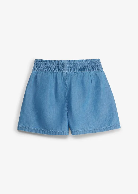 Schlupf-Shorts aus reiner Bio-Baumwolle in blau von hinten - bonprix