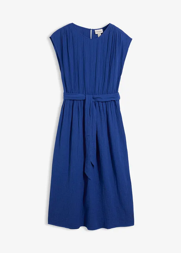 Maxikleid aus reiner Baumwolle in blau von vorne - bonprix Maxikleid aus reiner Baumwolle in blau von vorne - bonprix