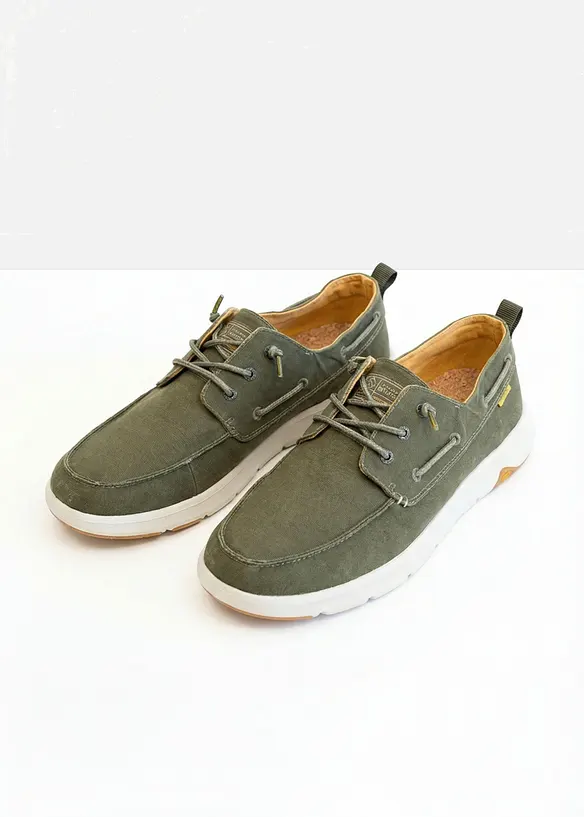 Camel Active Slipper aus Baumwoll-Canvas in grün - Camel Active