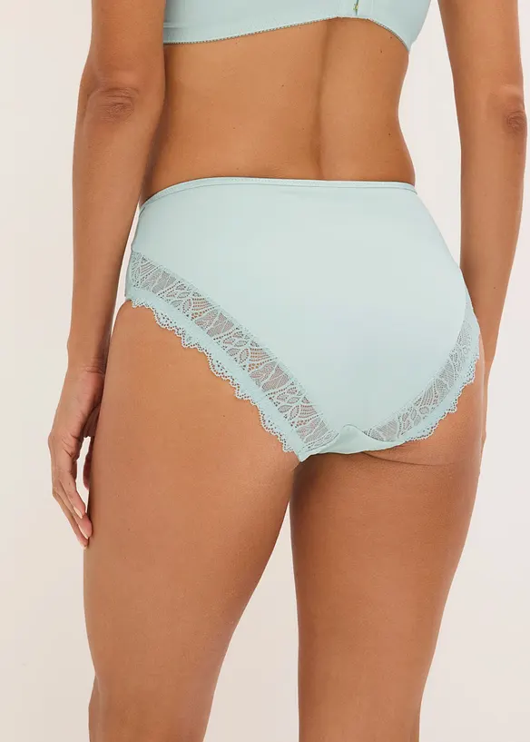 Maxislip mit zarter Spitze in blau von hinten - bonprix