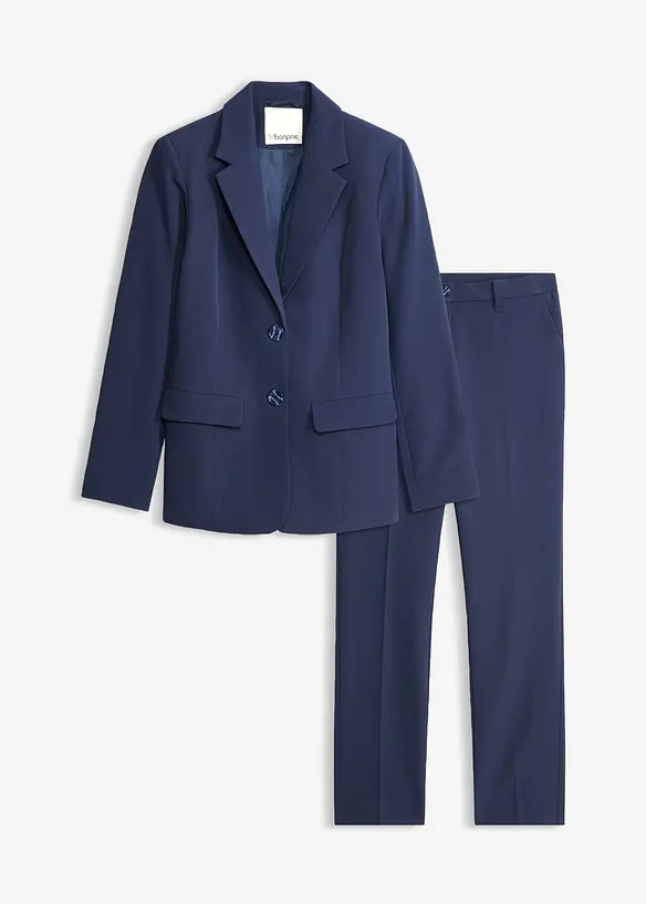 Hosenanzug (2-tlg. Set) in blau von vorne - bonprix