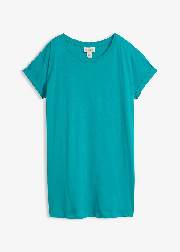 Boxy-Longshirt mit kurzen Ärmeln in grün von vorne - bonprix Boxy-Longshirt mit kurzen Ärmeln in grün von vorne - bonprix