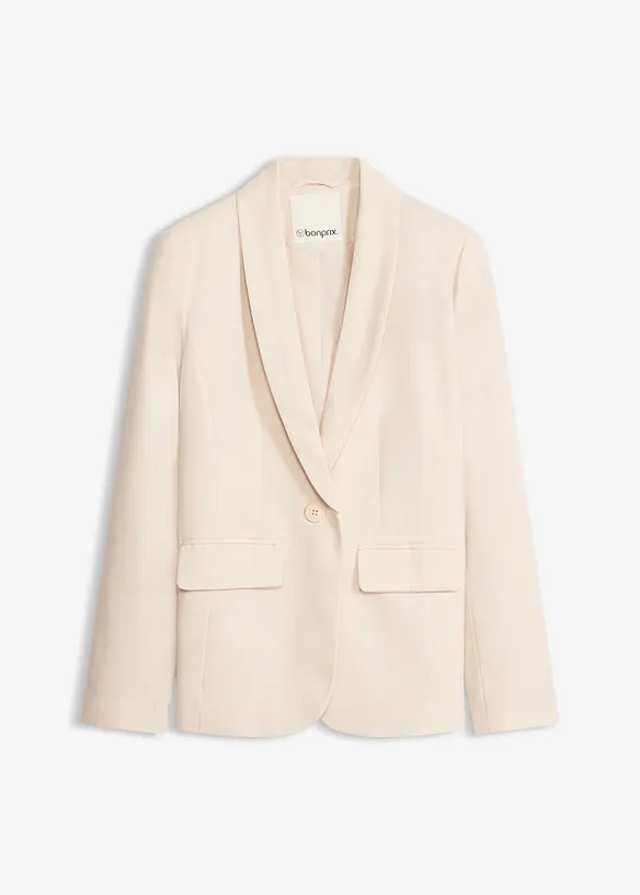 Blazer mit Knopfdetail in beige von vorne - bonprix