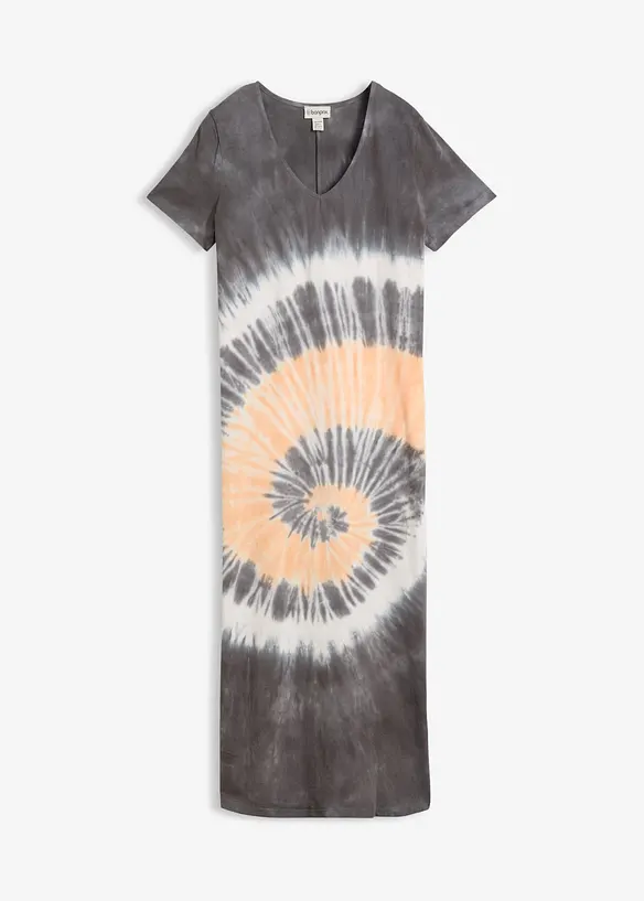 Shirtkleid aus reiner Baumwolle in grau von vorne - bonprix