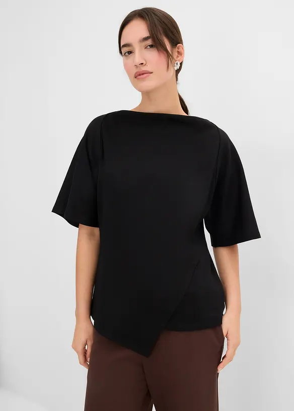 Shirt aus reiner Bio-Baumwolle in schwarz von vorne (im Anschnitt) - bonprix Shirt aus reiner Bio-Baumwolle in schwarz von vorne (im Anschnitt) - bonprix