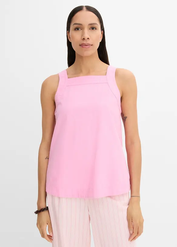 Blusentop aus softem Viskose-Mix in rosa von hinten (im Anschnitt) - bonprix