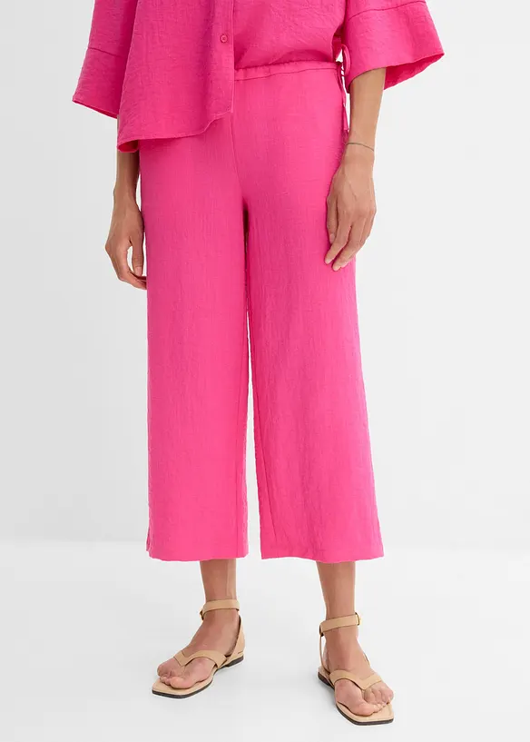 Culotte aus Viskose-Mix in pink von vorne - bonprix