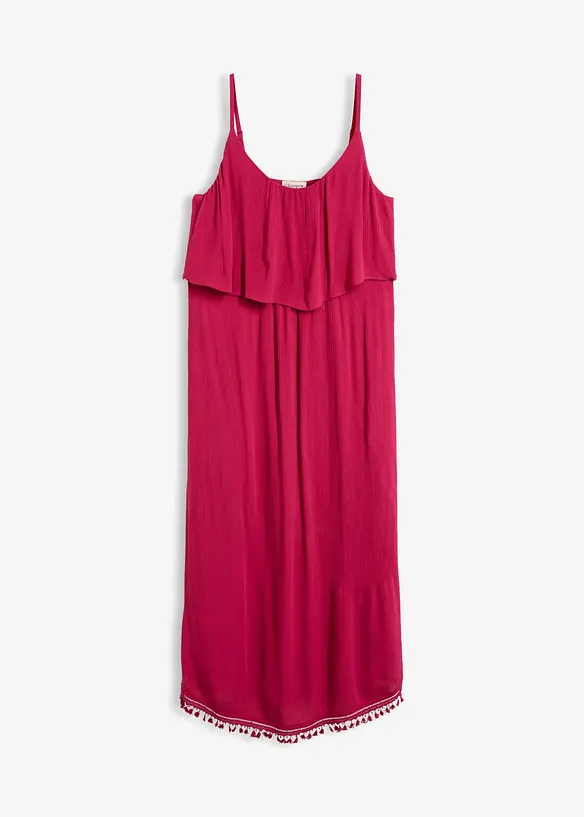 Maxikleid aus strukturierter Viskose in pink von vorne - bonprix Maxikleid aus strukturierter Viskose in pink von vorne - bonprix