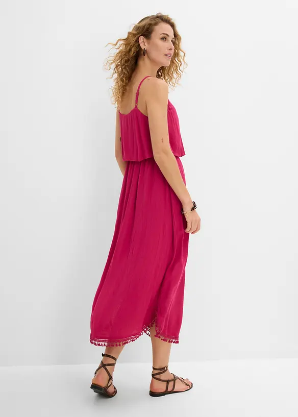 Maxikleid aus strukturierter Viskose in pink von hinten (Totalaufnahme) - bonprix Maxikleid aus strukturierter Viskose in pink von hinten (Totalaufnahme) - bonprix