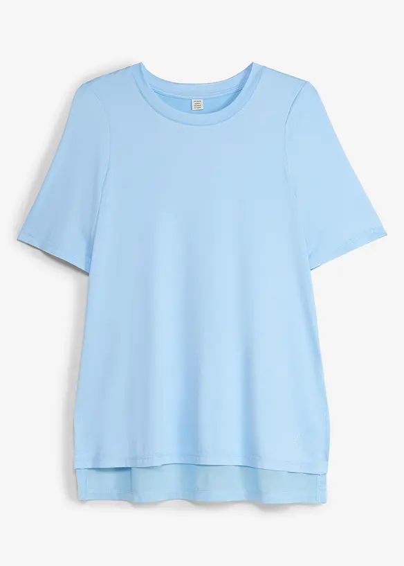 Langes Sport-Shirt mit Mesh, schnelltrocknend in blau von vorne - bonprix