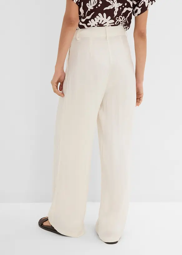 Sommerliche Bundfaltenhose in weiß von hinten - bonprix Sommerliche Bundfaltenhose in weiß von hinten - bonprix