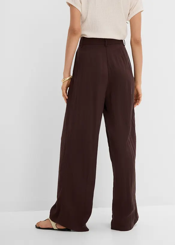 Sommerliche Bundfaltenhose in braun von hinten - bonprix Sommerliche Bundfaltenhose in braun von hinten - bonprix