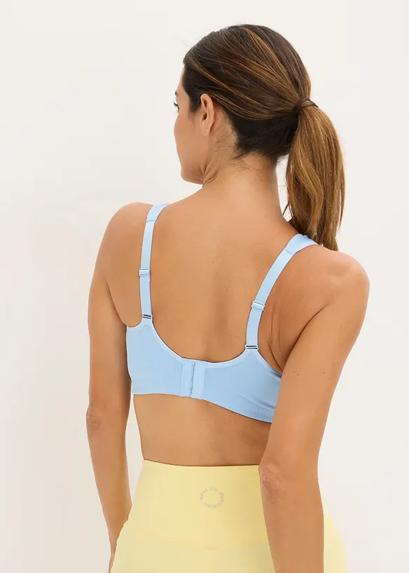 Sport-BH mit mittlerem Halt (2er Pack) in blau von hinten (im Anschnitt) - bonprix