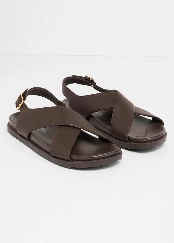 Sandalen mit bequemem Fußbett in braun - bonprix