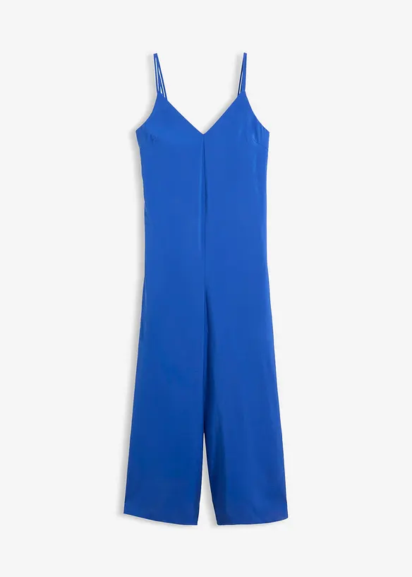 Jumpsuit mit verstellbaren Trägern aus Viskose-Mix in blau von vorne - bonprix